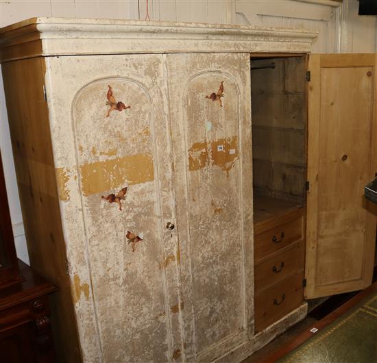 Victorian pine triple wardrobe(-)